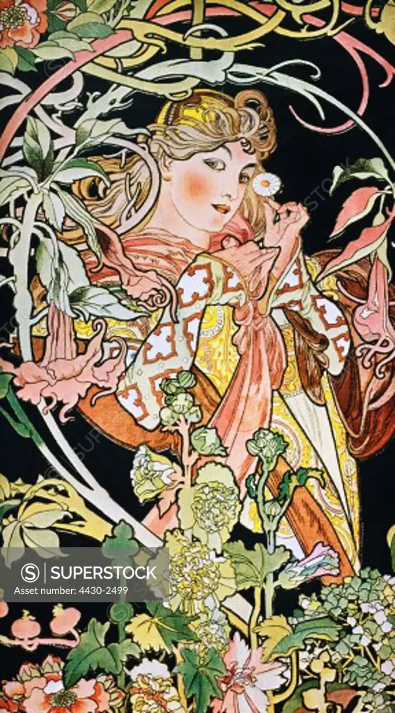 fine arts, Mucha, Alphonse (1860 - 1939), poster, circa 1900,
