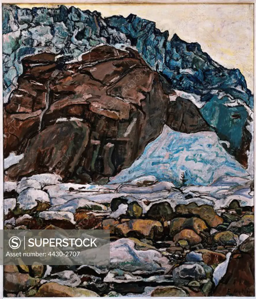 Hodler, Ferdinand (1853 - 1918), Grindelwald glacier, painting, 1911, oil on canvas, 93x80 cm, Kunsthaus Zurich,