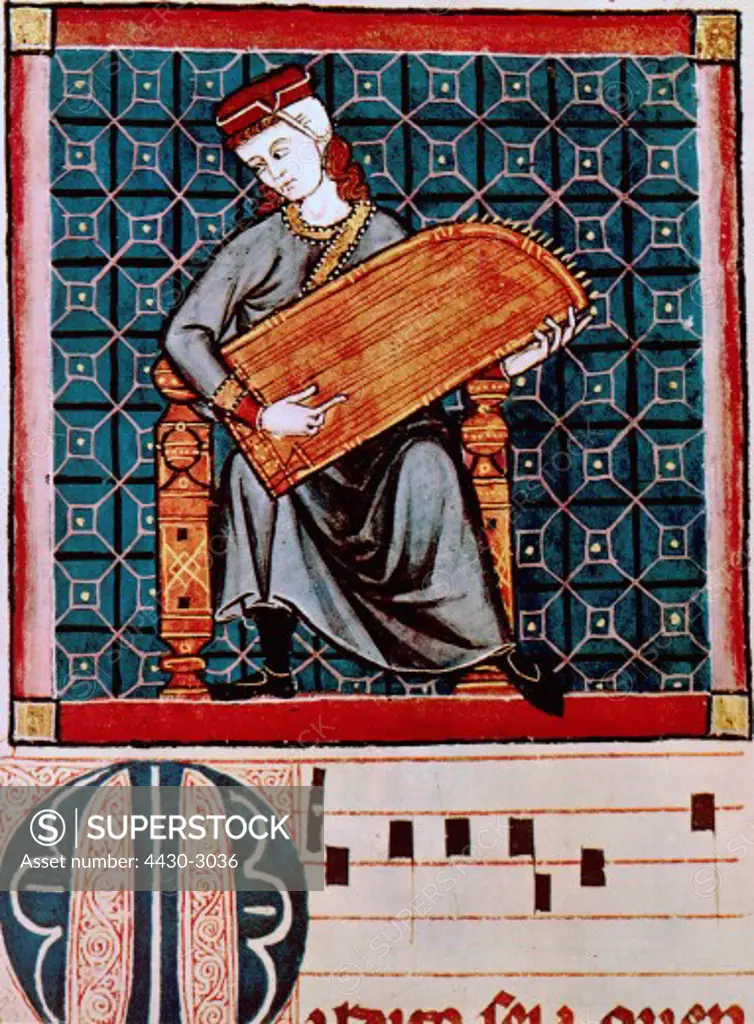 fine arts, middle ages, Gothic, illumination, ""Cantigas de Santa Maria"" of King Alfonso X of Castile, circa 1280, chant 290, Codex T, Escorial, Madrid,