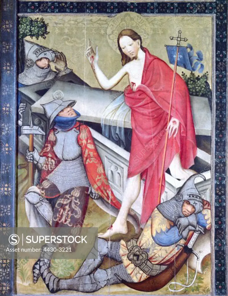 fine arts, painting, resurrection of Christ, unknown artist, circa 15th century, Gelnhausen, Germany,