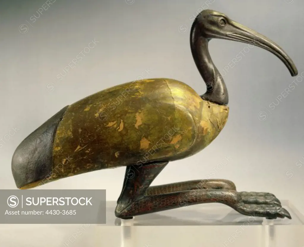 fine arts, ancient world, Egypt, sculpture, ibis, wood and stucco, 4th century BC, State Collection of Egyptian Art, Munich,
