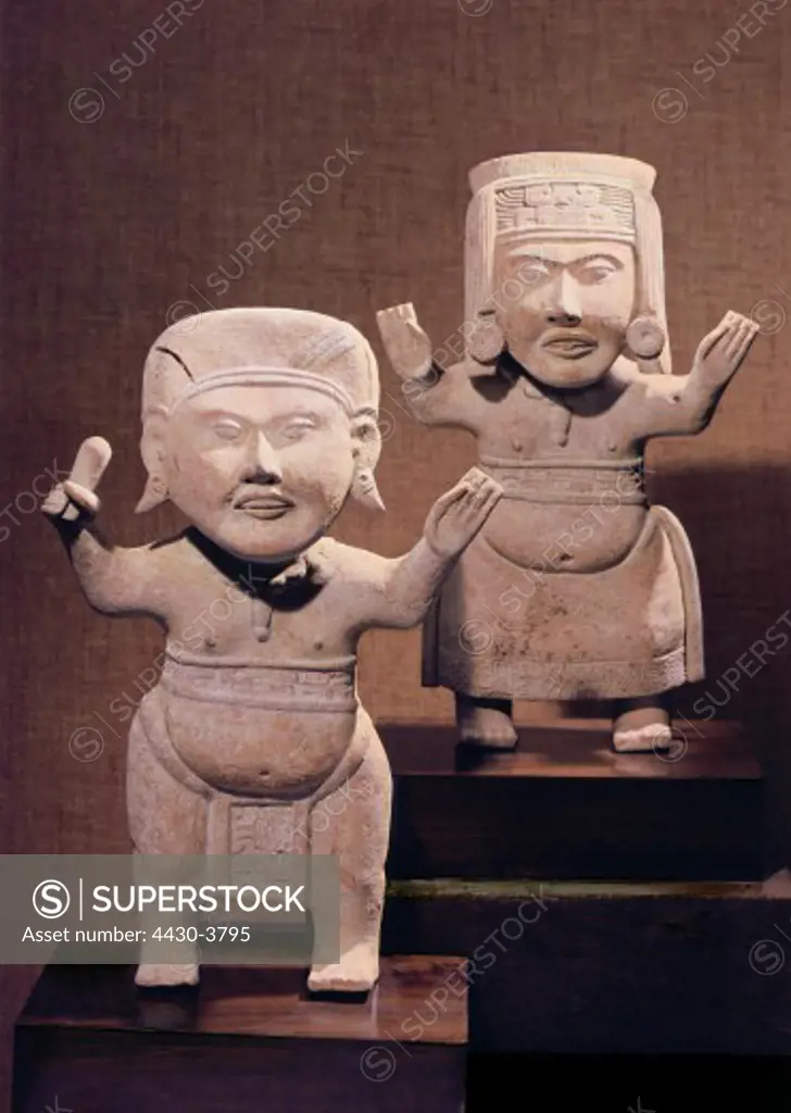 fine arts, Mesoamerica, Las Remojadas, sculpture, praying couple, terracotta, Veracruz, Mexico, 300 - 700, private collection,