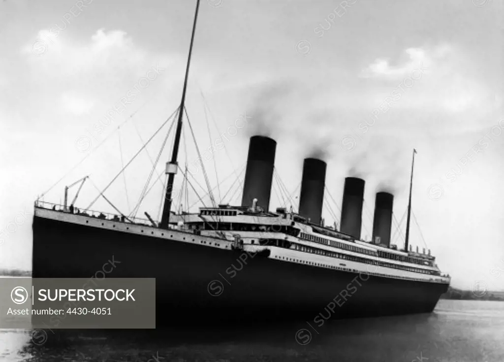 transport transportation navigation Titanic ship departing from Southampton Great Britain 1912,