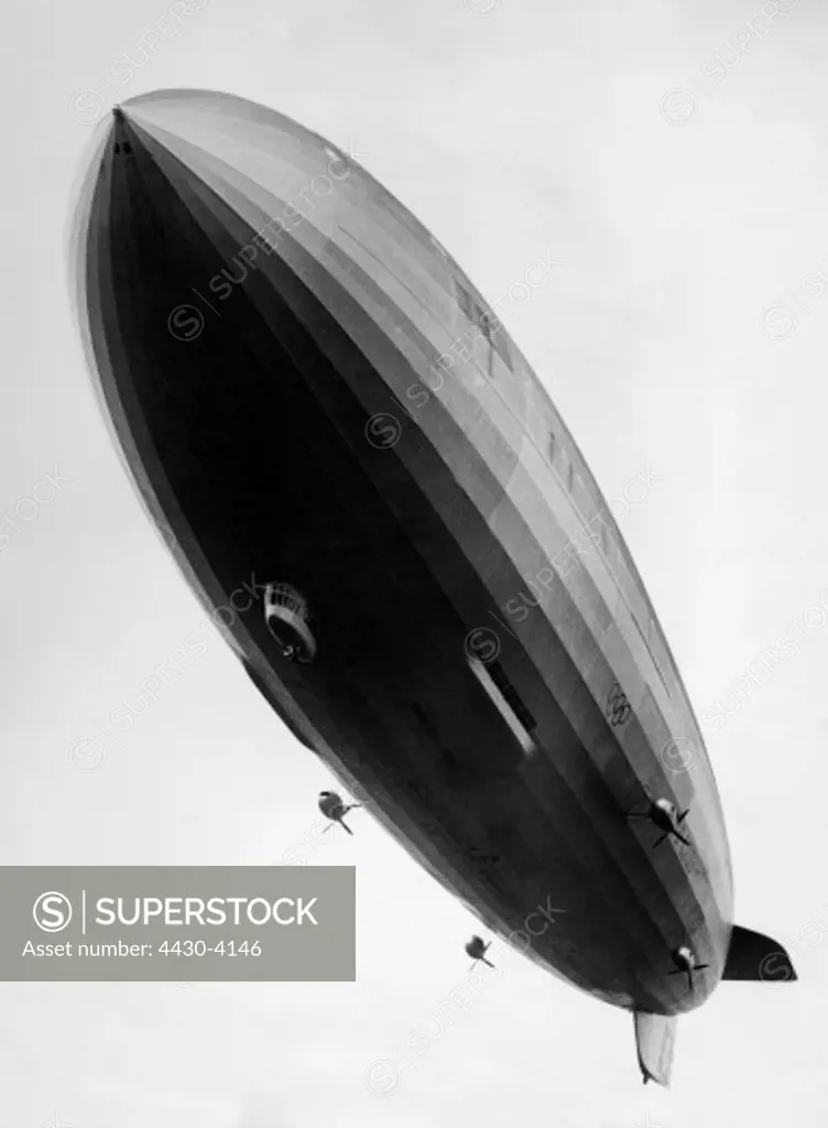 transport/transportation aviation airships Zeppelin LZ 129 ""Hindenburg"" test flight Friedrichshafen 4.3.1936,