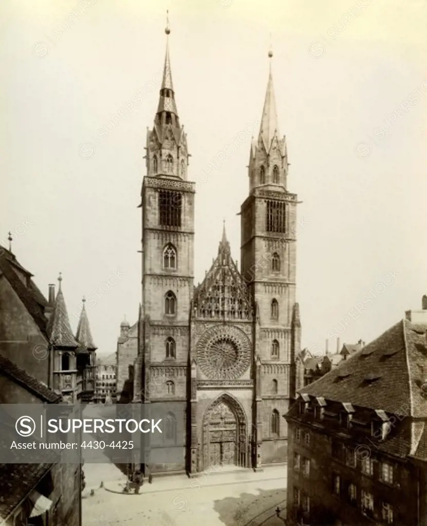 Germany Nuremberg churches Saint Lawrence `s church exterior view 24.7.1894,