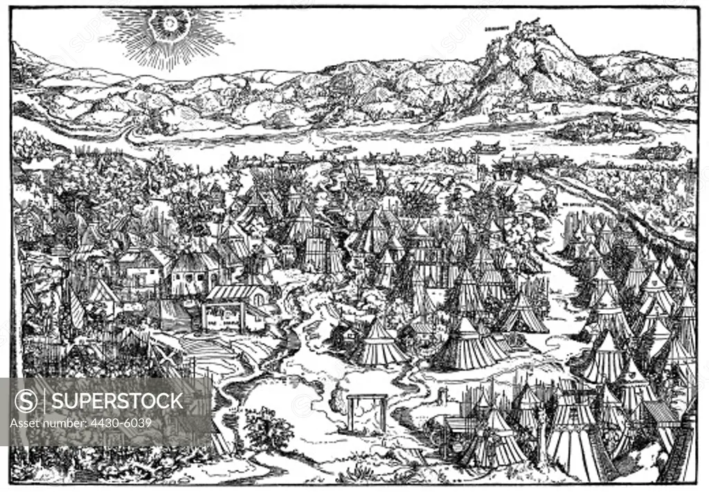 First Ottoman-Habsburg War 1526 - 1555 siege of Vienna 27.9. - 14.10.1529 contemporary woodcut of Barthel Behaim,