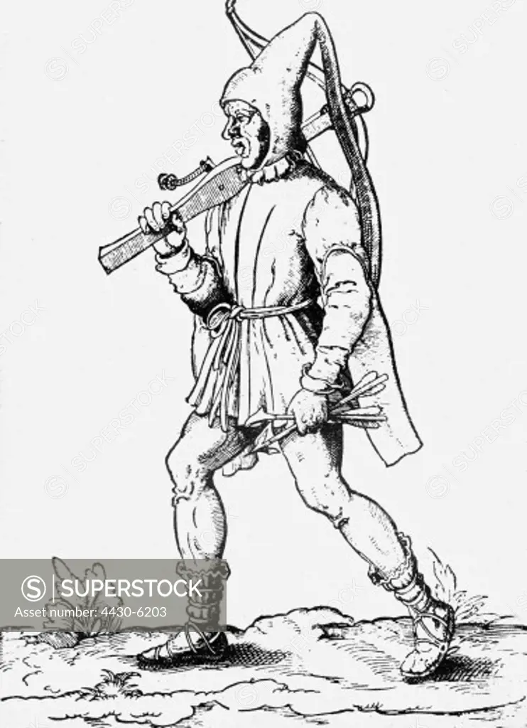events German Peasants' War 1524 - 1526 rebellious peasants crossbowman contemporary woodcut,