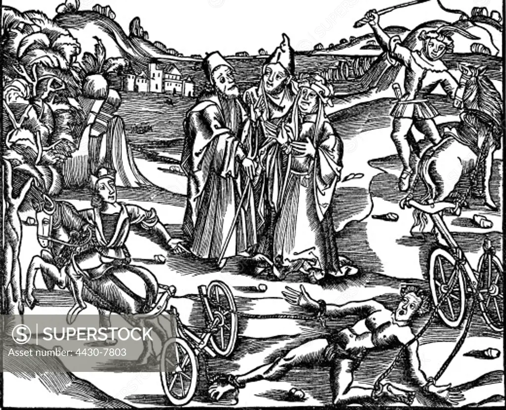 justice penitentiary system dismemberment woodcut from: Livy Historiy of Rome print: Johann Sch_ffer Mainz 1514,