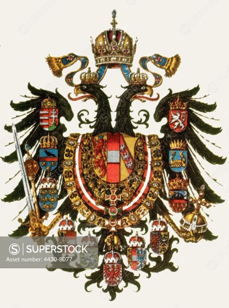 heraldry coat of arms Austria Hungary national coat of arms 19th century,