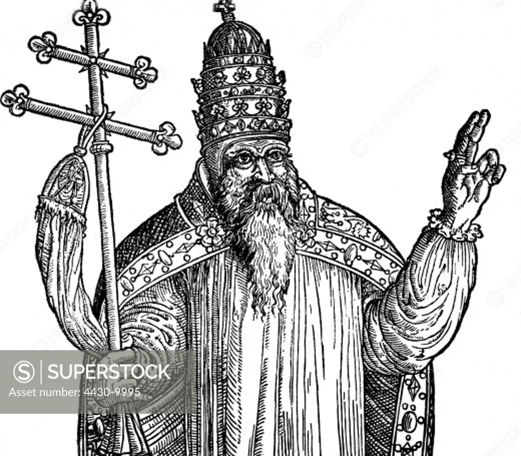 events Protestant Reformation 1517 - 1555 flyer ""The intolerant pope"" anonymous woodcut 16th century,