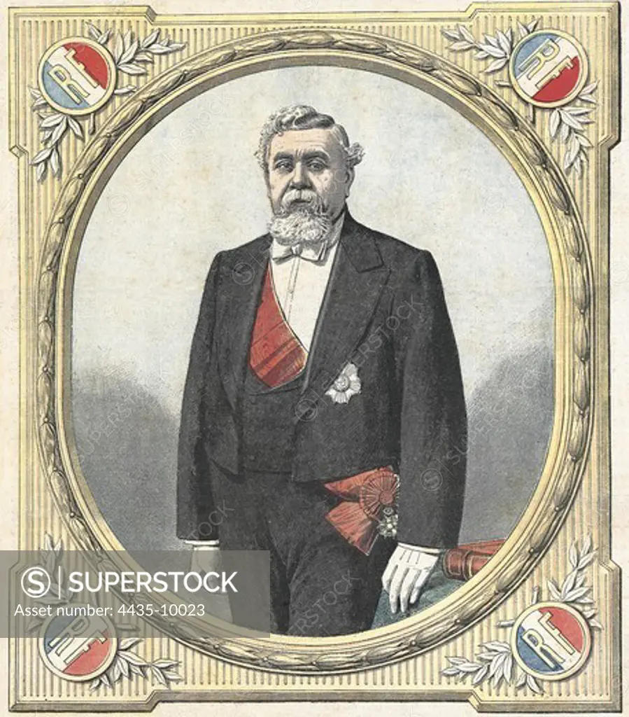 FALLIERES, Armand (1841-1931). French politician. President of the French Republic (1906-1913). Elected president of the republic in January 17th, 1906. 'Le Petit Journal', January 28th, 1906. Engraving.