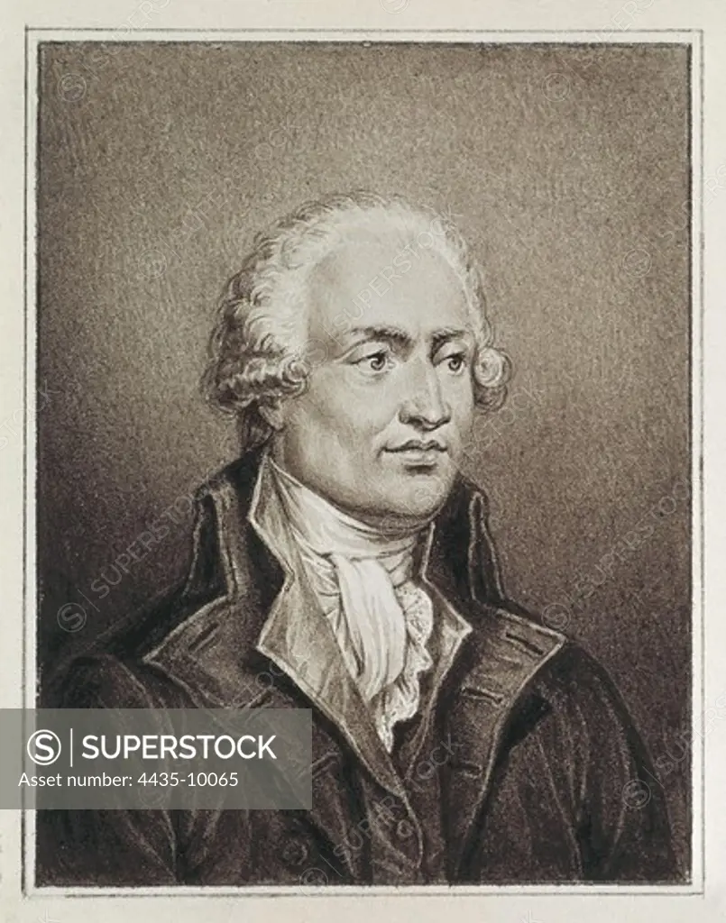 Condorcet, Marie-Jean-Antoine-Nicolas de Caritat, marquis of (1743-1794). French mathematician, economist, philosopher and politician. Engraving.