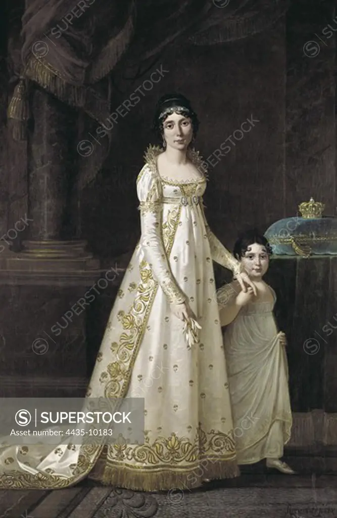 LEFEVRE, Robert (1755-1830). Marie-July Clary, Queen of Naples (1777-1845). 1807. Oil on canvas. FRANCE. LE-DE-FRANCE. YVELINES. Versailles. National Museum of Versailles.