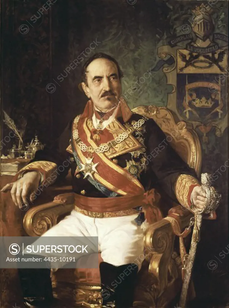CASADO DEL ALISAL, Jos_ (1832-1886). Portait of D. Baldomero Fernàndez Alvarez Espartero, Duke of the Victoria and Prince of Vergara. 1872. Oil on canvas. SPAIN. MADRID (AUTONOMOUS COMMUNITY). Madrid. Congress Palace.