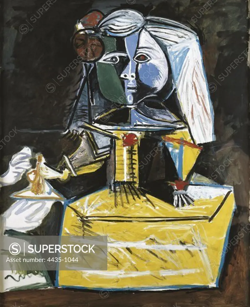 Picasso, Pablo (1881-1973). Las Meninas - Infanta Margarita Maria. 1957. Interpretation of Las Meninas by Velazquez, executed during his stay in Cannes. Signed on the 14th September 1957. Contemporary Art. Oil on canvas. SPAIN. CATALONIA. Barcelona. Picasso Museum.