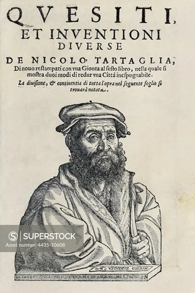 TARTAGLIA, Niccolo Fontana (1500-1557). Quesiti et Inventoni Diversi. Illustration. FRANCE. LE-DE-FRANCE. Paris. National Library.