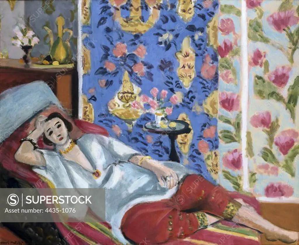 MATISSE, Henri (1869-1954). Odalisque in red culottes. 1924. Fauvism. Oil on canvas. FRANCE. LE-DE-FRANCE. Paris. Orangerie Museum.
