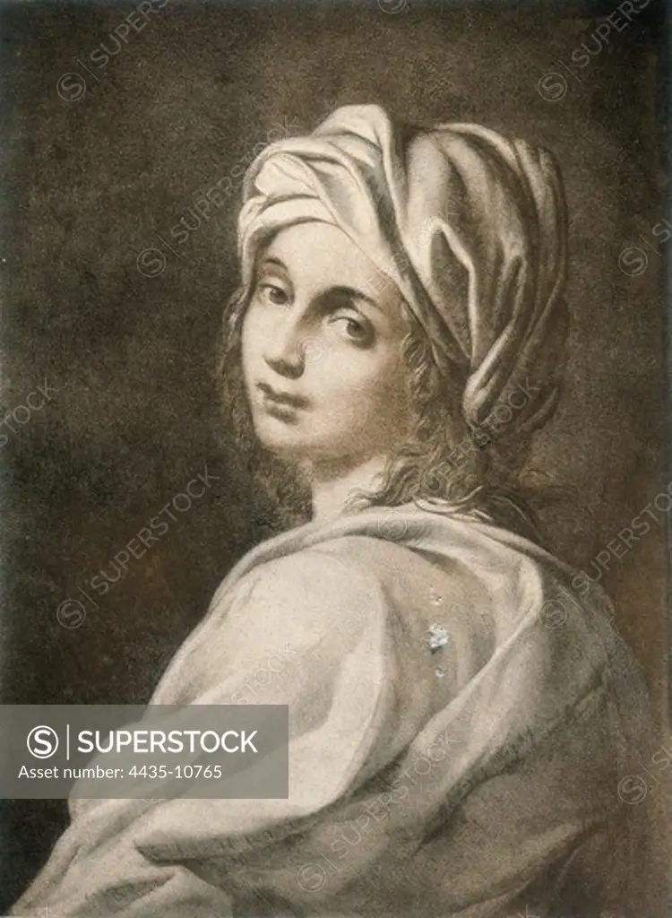 SHELLEY, Percy Bysshe (1792-1822). British romantic poet. Beatrice Cenci, character of the tragedy 'The Cenci'. Engraving by J. Cellini for an Italian edition of the work (1868). Etching.