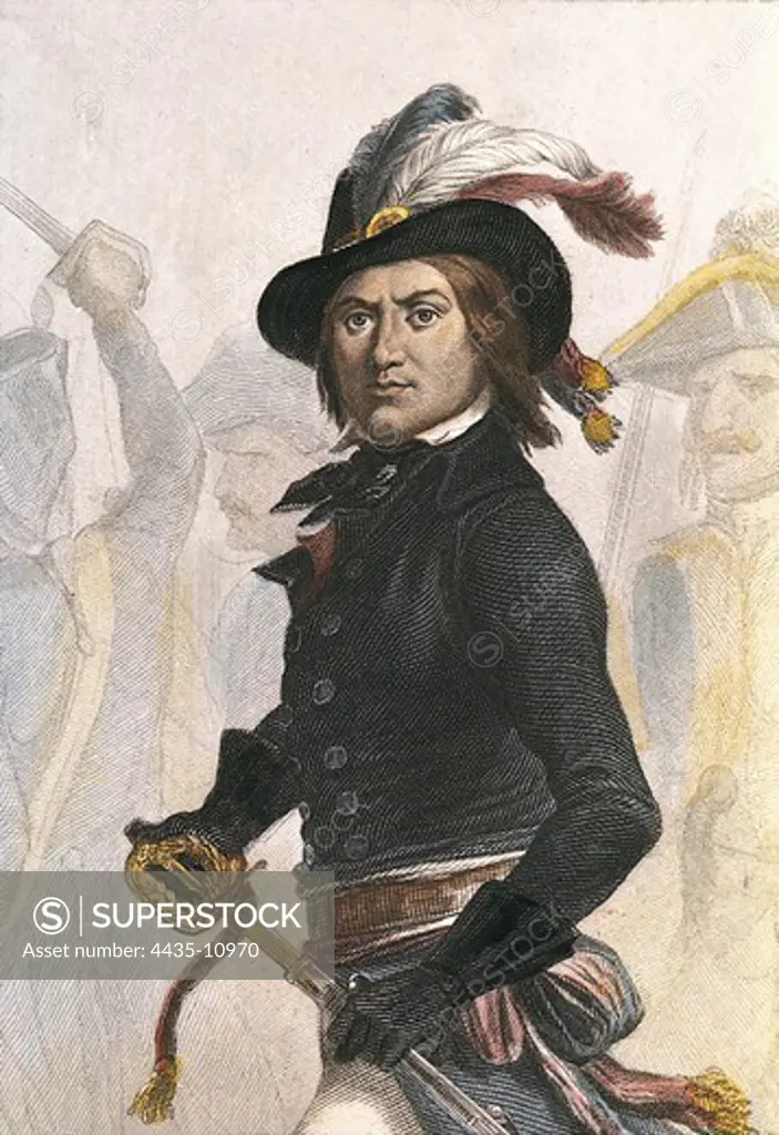 Barras, Paul-Francois-Jean-Nicolas, vicomte de (1755-1829). French revolutionary politician. Litography.