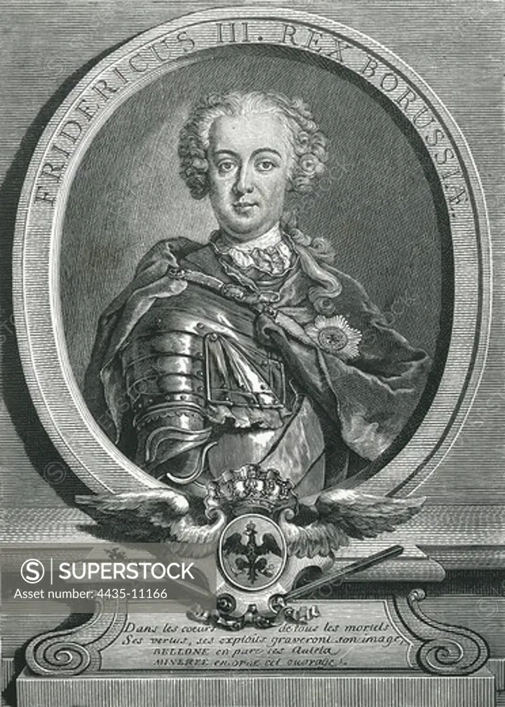 FREDERICK II 'the Geat' (1712-1786). King of Prussia (1740-1786). Etching.