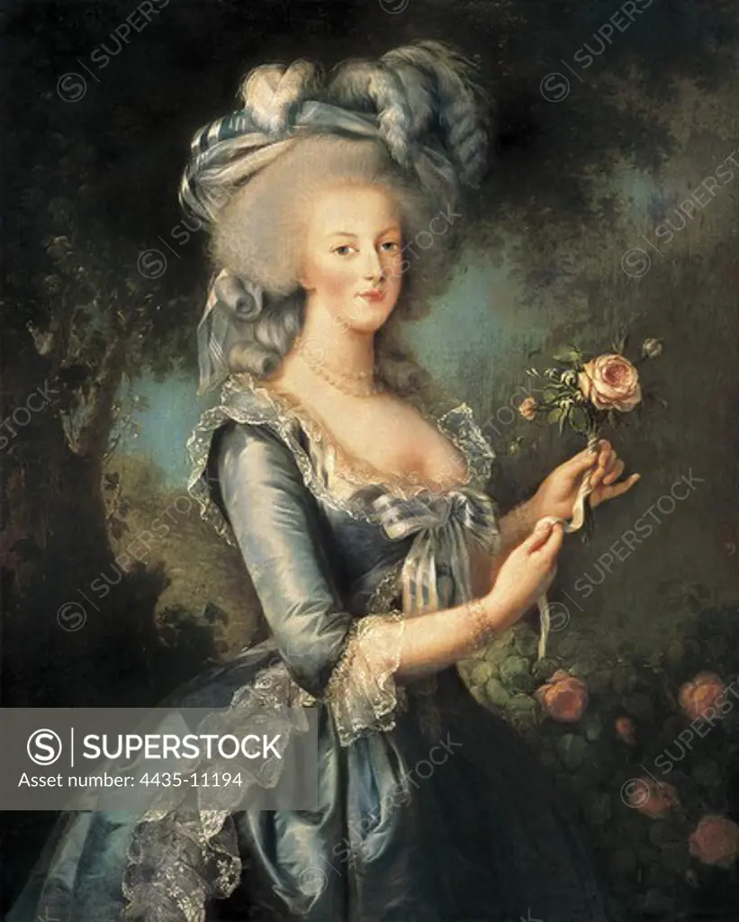 Vigee-Lebrun, Elisabeth (1755-1842). Marie-Antoinette of Austria, Queen of France. 1783. Rococo. Oil on canvas. FRANCE. LE-DE-FRANCE. YVELINES. Versailles. National Museum of Versailles.