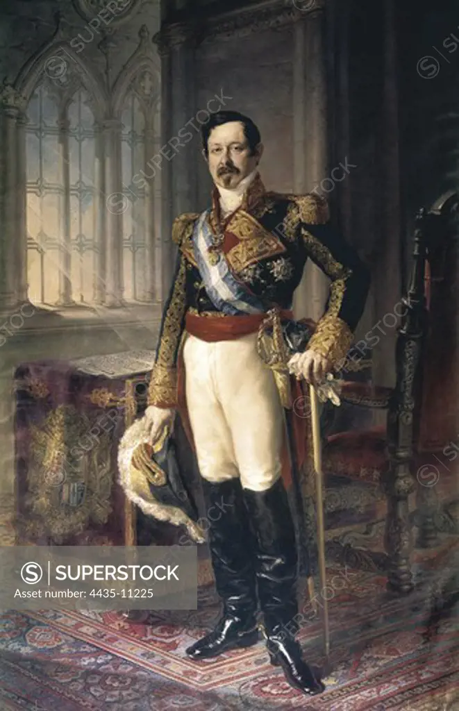LOPEZ Y PORTAíA, Vicente (1772-1850). Portrait of Captain General Ramon Maria Narvaez, first Duke of Valencia. 1849. Replica of the portrait commissioned by Queen Elizabeth II (Madrid, Palacio Real) by reason of the amnesty decree signed by Narvaez. Last work of the painter. Neoclassicism. Oil on canvas. SPAIN. Valencia. San Pio V Fine Arts Museum.