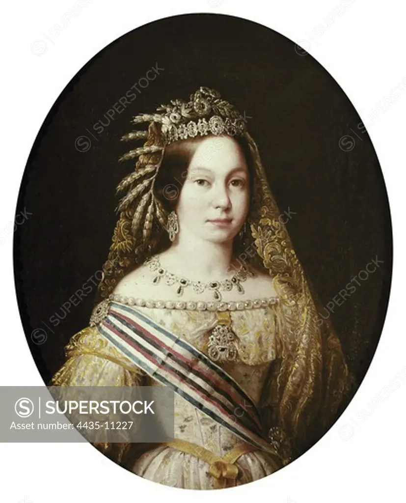 Portrait of Isabella II. 1848. Oil on canvas. SPAIN. ANDALUSIA. Sevilla. Fine Arts Museum.
