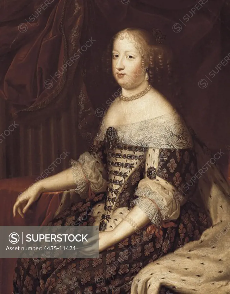 Marie-Therese Of Austria (1638-1683). Queen of France (1660-1683), queen consort of Louis XIV. Oil.
