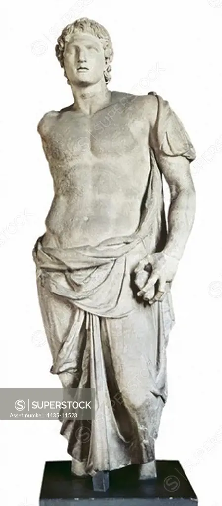 ALEXANDER the Great (356-323 BC). King of Macedonia (336-323 BC) and conqueror of Persia. Hellenistic art. Sculpture on marble. TURKEY. THRACE. Istanbul. Archaeological Museum.