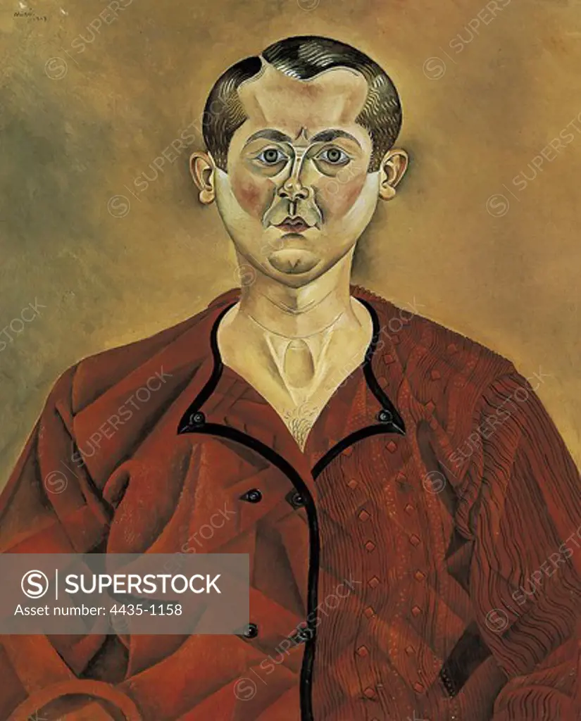 MIRO, Joan (1893-1983). Self-portrait (Young Man in a Red Shirt). 1919. Artistic avant-gardes. Oil on canvas. FRANCE. LE-DE-FRANCE. Paris. Picasso National Museum.