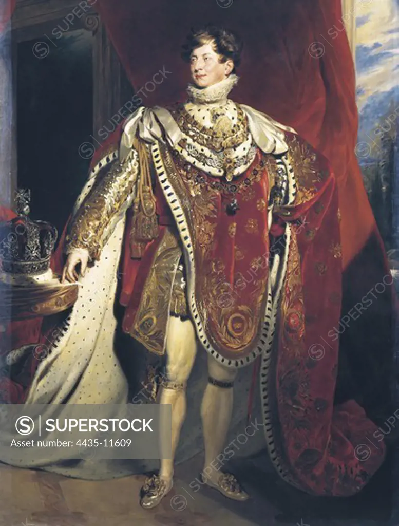 HEALY, George (1813-1894). George IV, King of England. 1844. After a portrait by Sir Thomas Lawrence. Oil on canvas. FRANCE. LE-DE-FRANCE. YVELINES. Versailles. National Museum of Versailles.