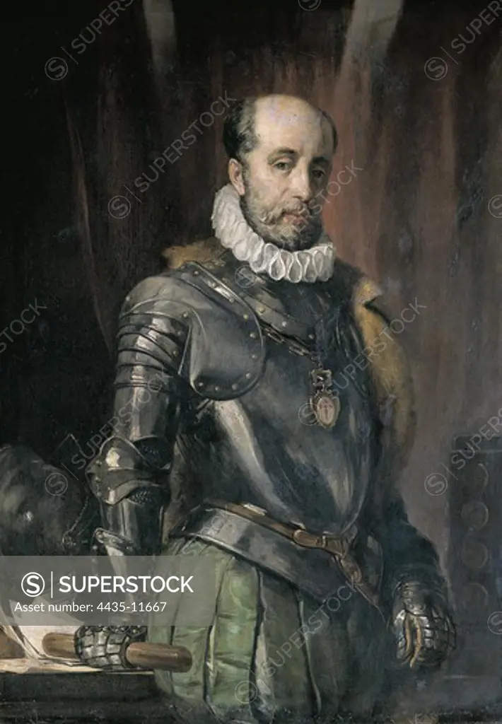 REQUESENS Y ZUíIGA, Luis de (1528-1576). Catalan politician and military man. Portrait of Joan Vicens i Cots (1830-1886). Oil on canvas. SPAIN. CATALONIA. Barcelona. Gallery of Famous Catalans. Requesens Palace.