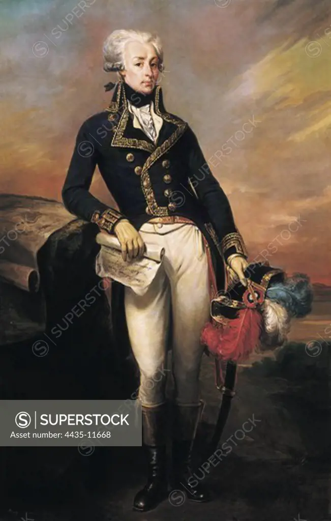 COURT, Joseph D_sir_ (1797-1865). Portrait of Gilbert Motier, the Marquis de La Fayette as a Lieutenant General. 1834. Oil on canvas. FRANCE. LE-DE-FRANCE. YVELINES. Versailles. National Museum of Versailles.