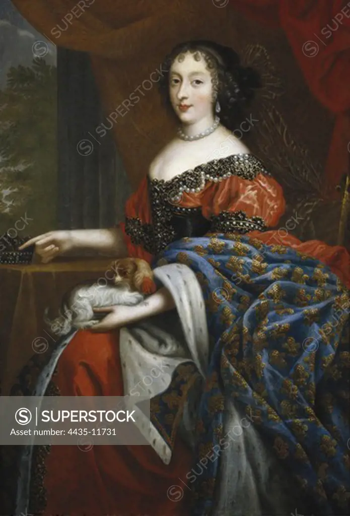 Henrietta Anne of England (1644-1670). English princess, wife of Philip of Bourbon, Duc d'Orleans. Portrait. Anonymous author. Baroque art. Oil on canvas. ITALY. PIEDMONT. Turin. Galleria Sabauda (Sabauda Gallery).