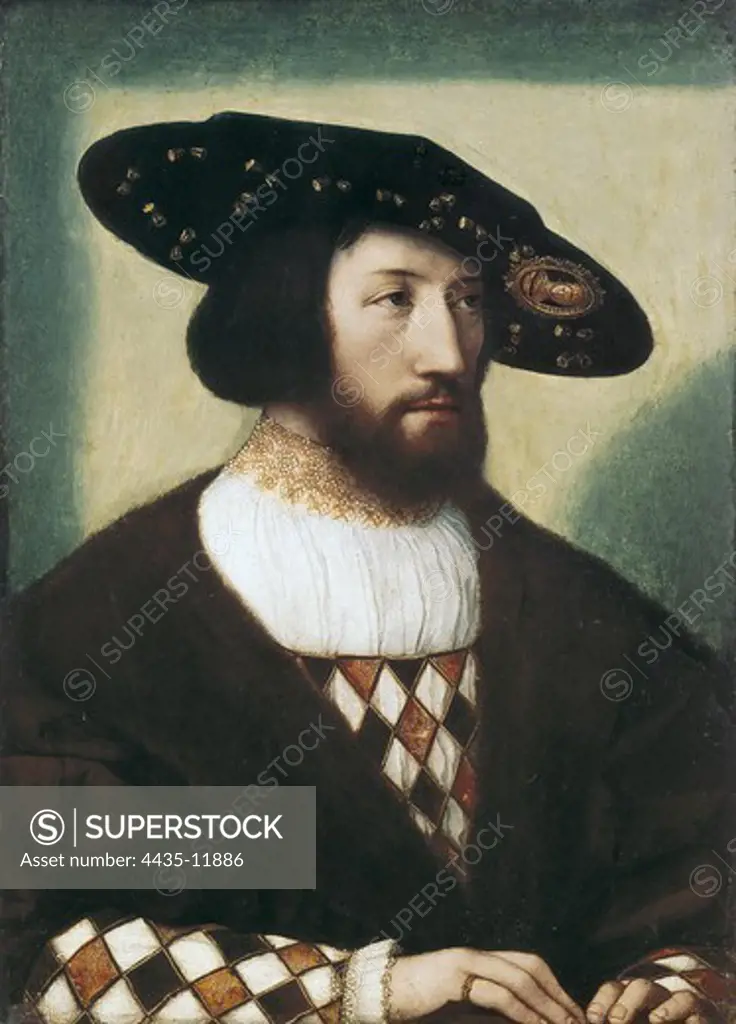 CHRISTIAN II (1481-1559). King of Denmark, Norway and Sweden (1513-1523). The painting was pressumably painted by him. Christian II of Denmark. First half 16th c. Flemish art. Tempera on wood. SPAIN. MADRID (AUTONOMOUS COMMUNITY). Madrid. Làzaro Galdiano Foundation.