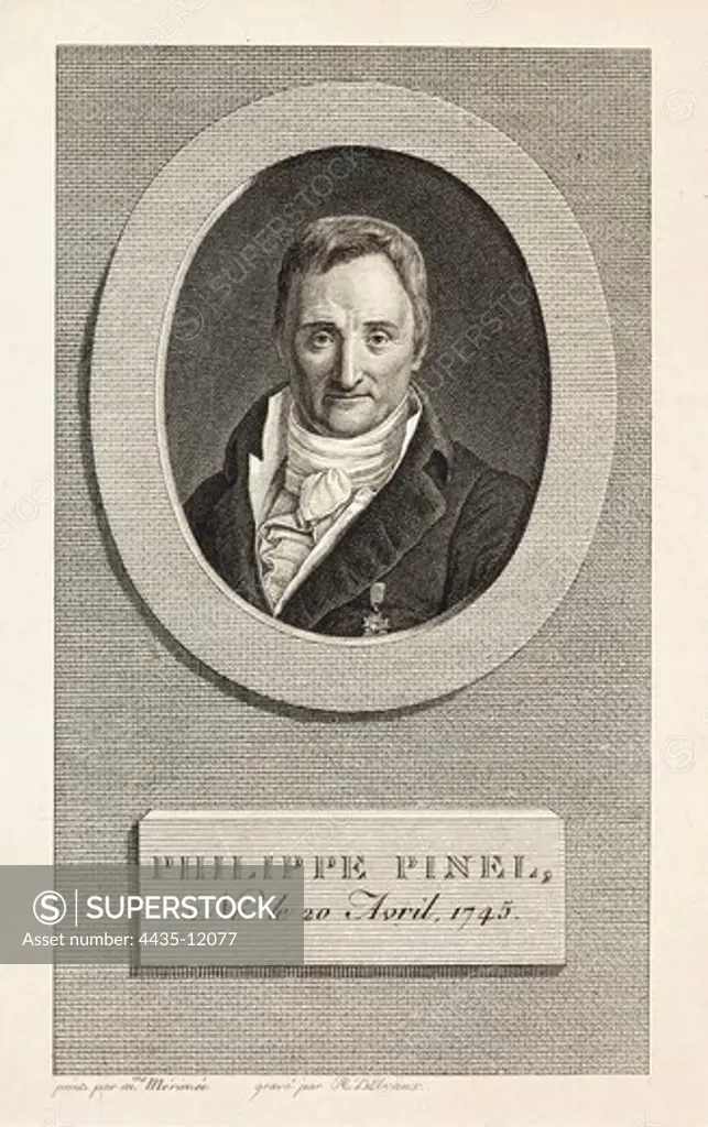 PINEL, Philippe (1745-1826). French psychiatrist. Engraving. FRANCE. LE-DE-FRANCE. Paris. Mus_e Carnavalet (Carnavalet Museum).