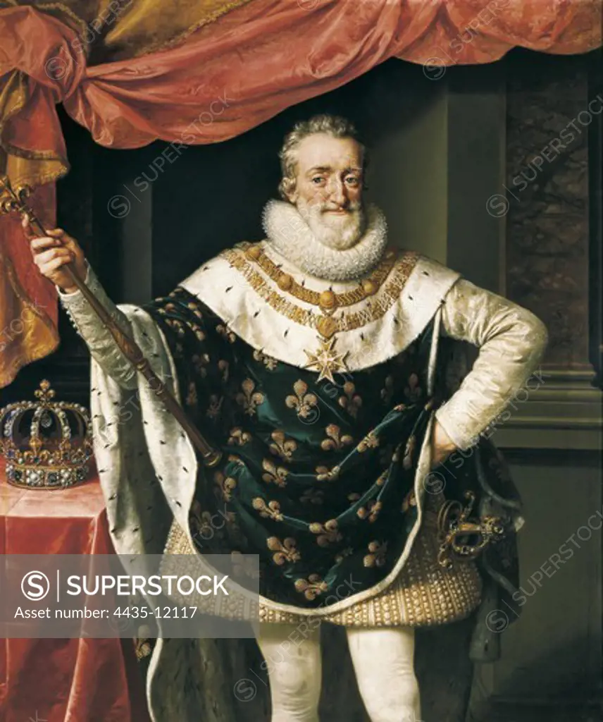 HENRY IV of France (1553-1610). King of France (1589-1610) and Navarre (1562-1589). Flemish art. Oil on canvas. ITALY. TUSCANY. Florence. Pitti Palace.