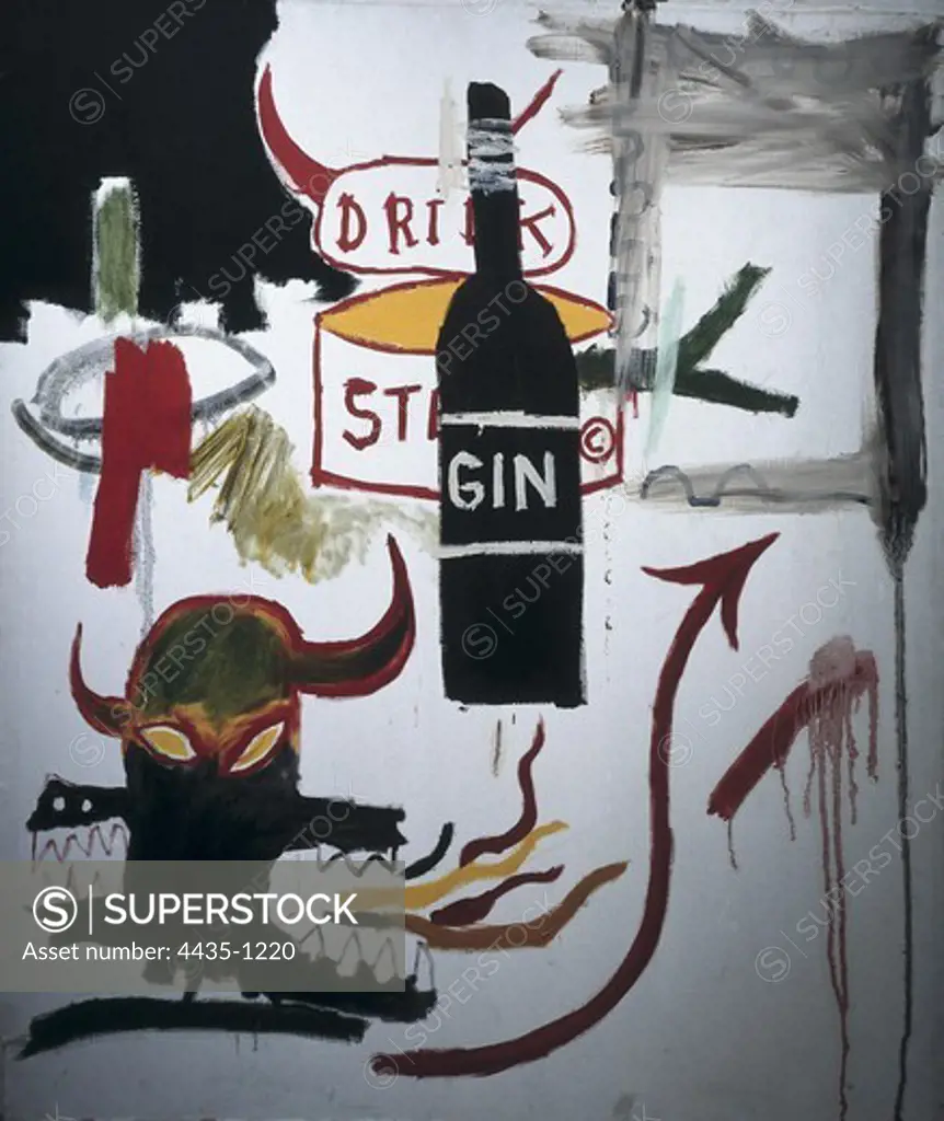 BASQUIAT, Jean-Michel (1960-1988). Sterno. 1985. Oil and acrylic on canvas. Postmodern art. Painting. SPAIN. CATALONIA. Barcelona. Museum of Contemporary Art of Barcelona.