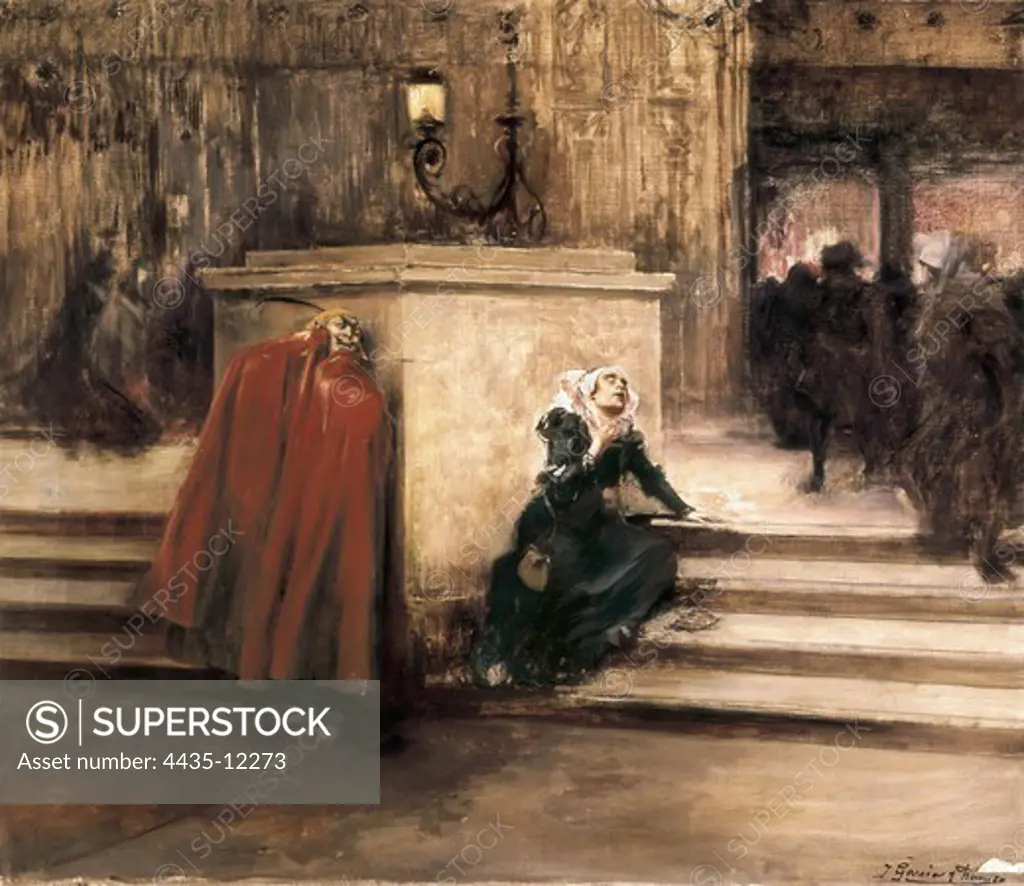GARCIA RAMOS, Jos_ (1852-1912). Scene from the opera Faust. Scene from the act III of the opera 'Faust' by Charles Gounod. Oil on canvas. SPAIN. ANDALUSIA. Sevilla. Royal Seville Academy of Fine Letters.