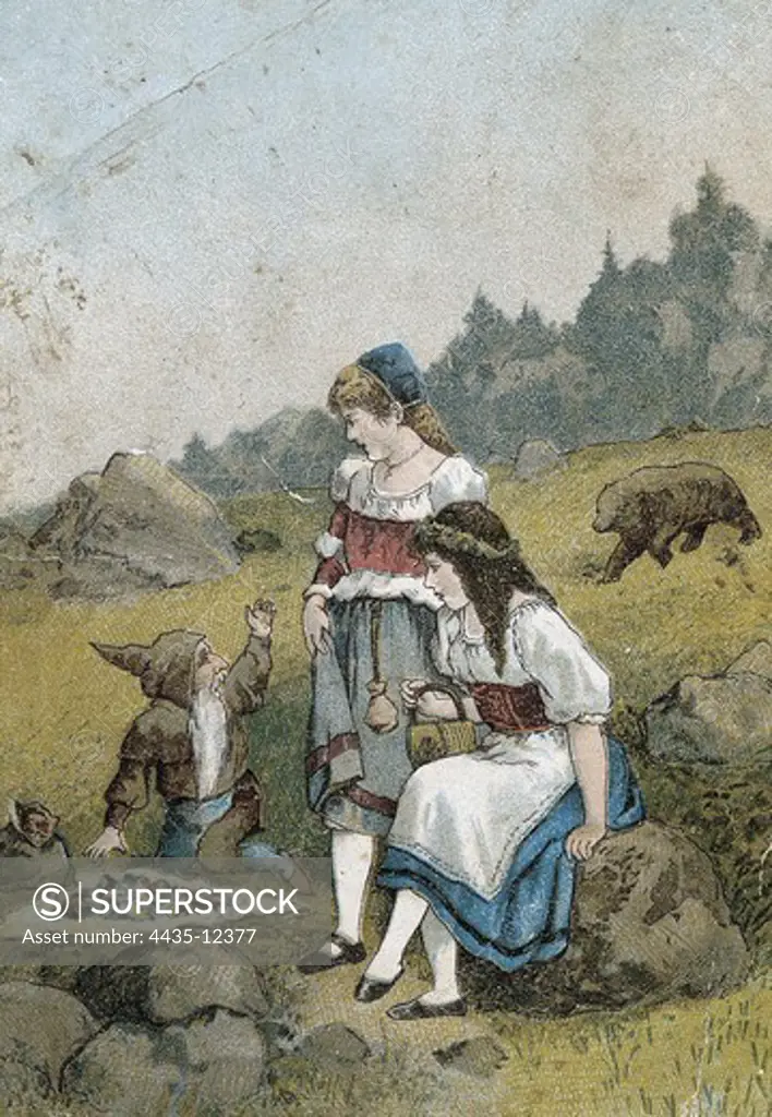 Illustration of an edition of Jacob and Wilhelm Grimm's Tales (19th c.).