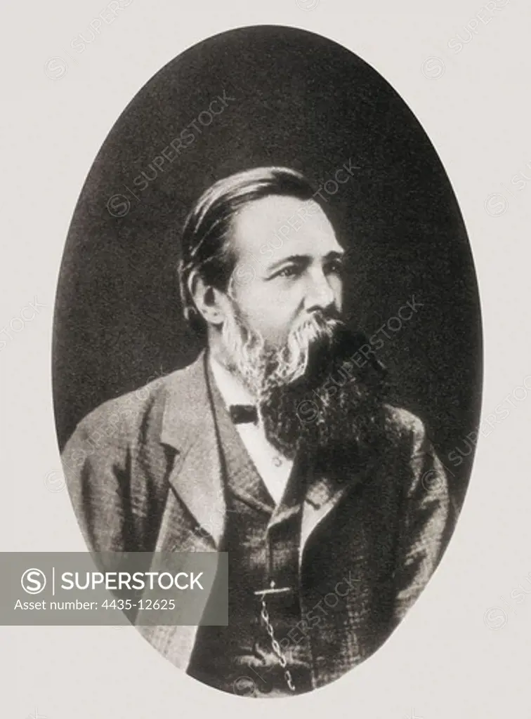 ENGELS, Friedrich (1820-1895). German socialist philosopher and political theoretician. SPAIN. CATALONIA. Barcelona. Biblioteca de Catalunya (National Library of Catalonia).