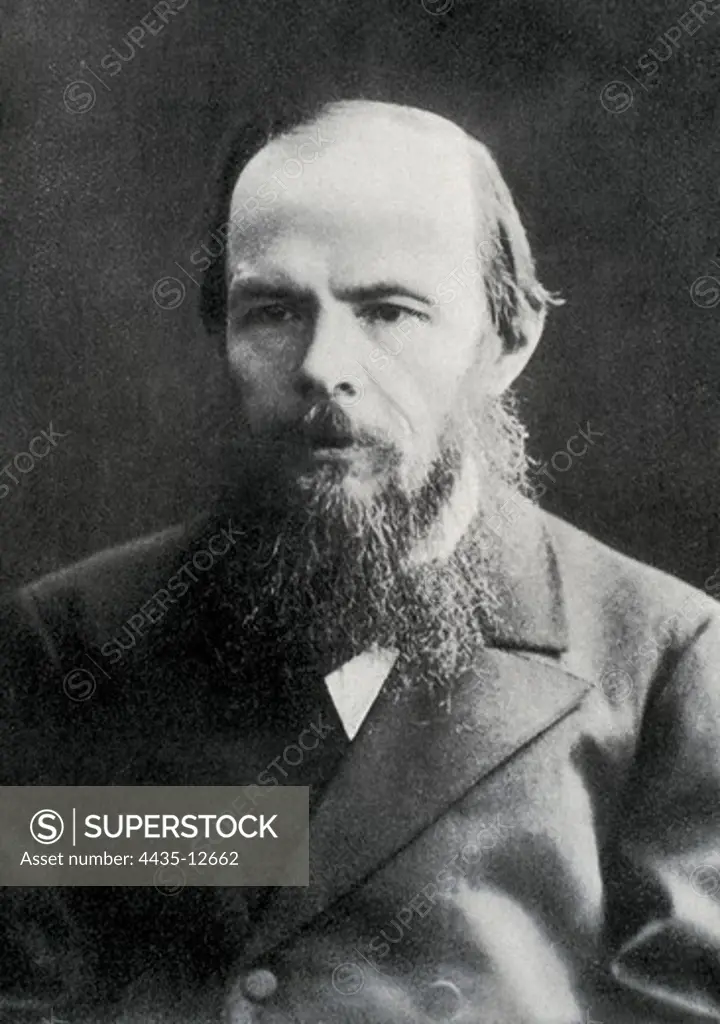 DOSTOYEVSKY, Fyodor Mikhaylovich (1821-1881). Russian writer. Portrait. SPAIN. CATALONIA. Barcelona. Biblioteca de Catalunya (National Library of Catalonia).