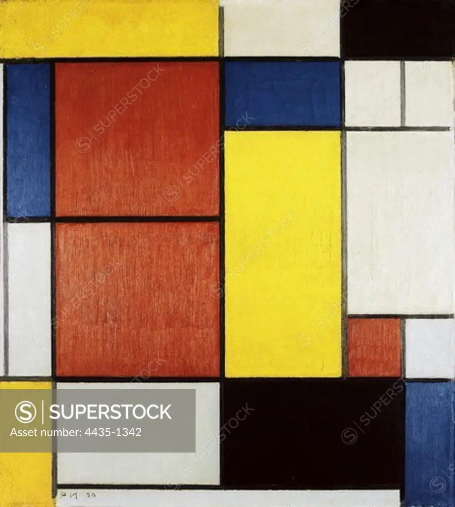 Mondrian, Piet (1872-1944). Composition II. 1920. Neoplasticism. Oil on canvas. Private Collection.