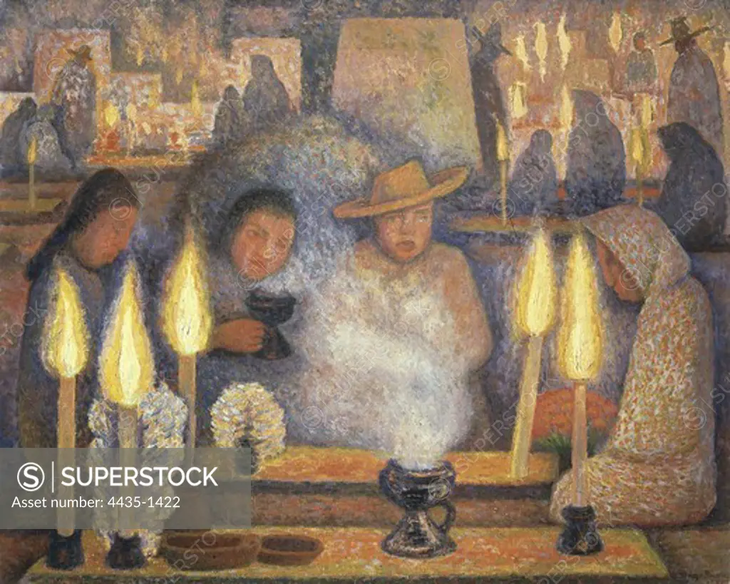 RIVERA, Diego (1886-1957). Day of the Dead. 1944. Oil on conglomerate. Oil. MEXICO. FEDERAL DISTRICT. Mexico City. Museum of Modern Art.