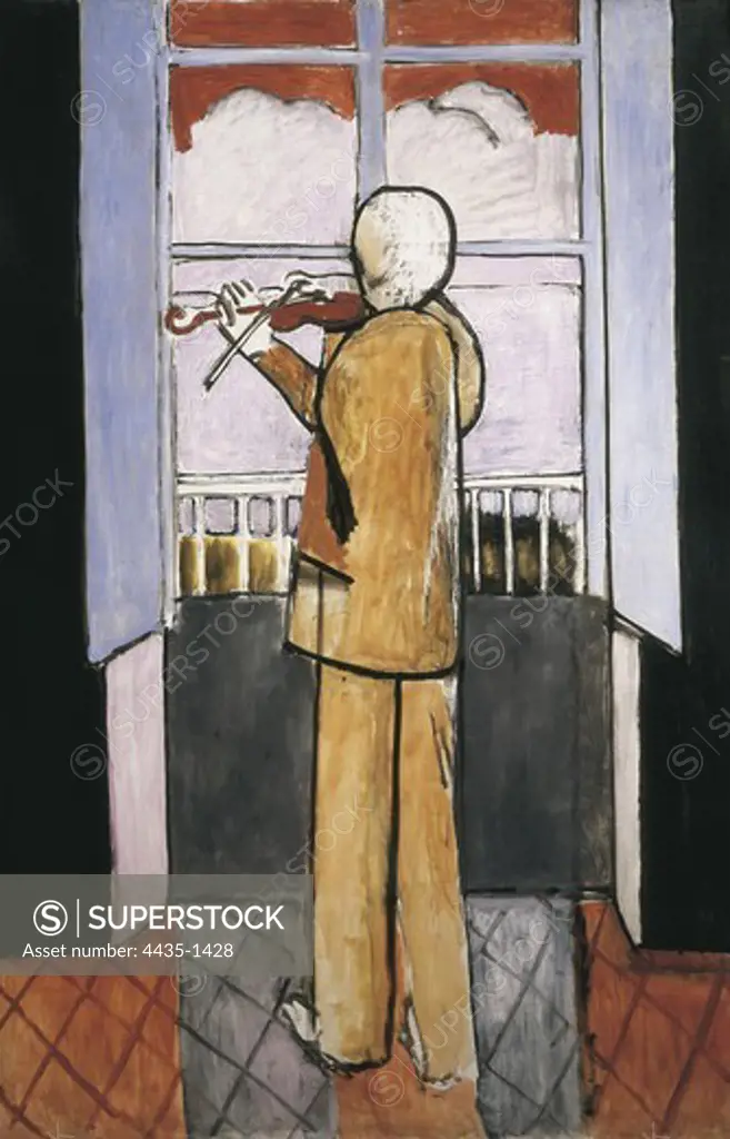 MATISSE, Henri (1869-1954). The Violinist at the window. 1918. Fauvism. Oil on canvas. FRANCE. LE-DE-FRANCE. Paris. Centre national d'art et de culture Georges Pompidou (Georges Pompidou National Art and Culture Centre).
