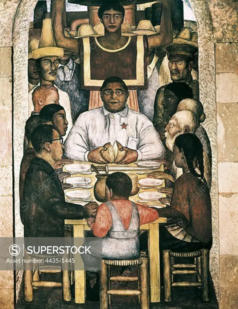 RIVERA, Diego (1886-1957). Our Bread. 1928. Mexican Mural Painting. Fresco. MEXICO. FEDERAL DISTRICT. Mexico City. Public Education Department.