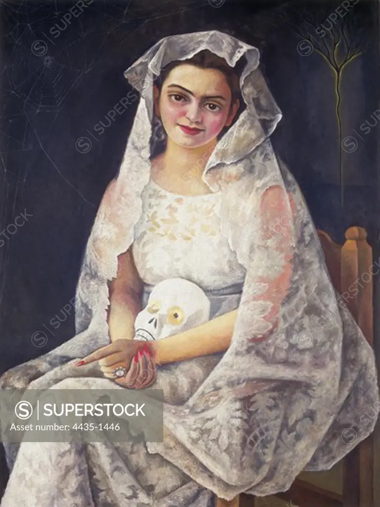 RIVERA, Diego (1886-1957). Lady in White or Mandragora. 1939. Mexican Mural Painting. Oil on canvas. MEXICO. FEDERAL DISTRICT. Mexico City. Public Education Department.