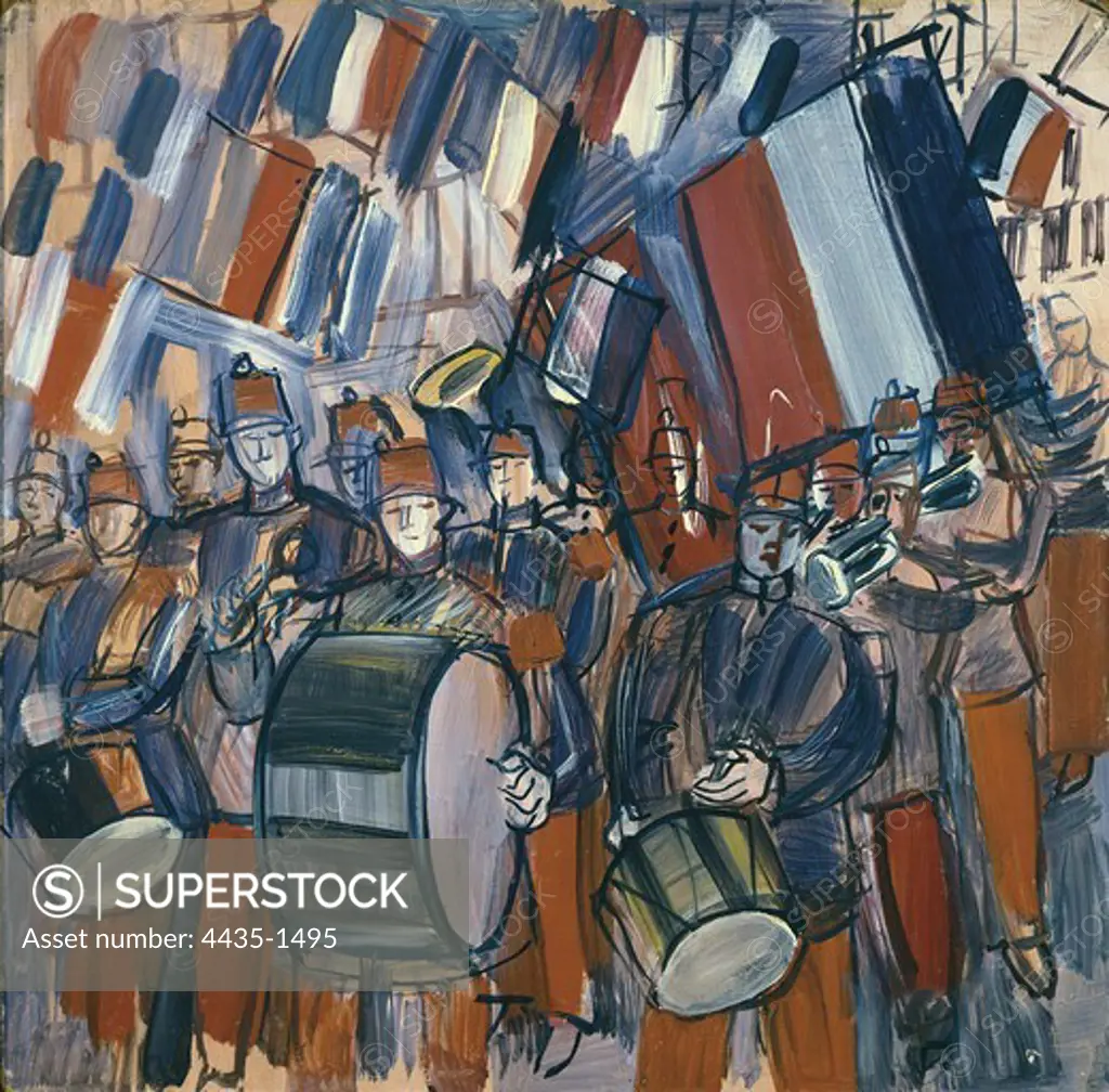 DUFY, Raoul (1877-1953). Military Music. 1951. Feat on 14th July 1951. Oil on canvas. FRANCE. HAUTE-NORMANDIE. SEINE-MARITIME. Le Havre. Fine Arts Museum.