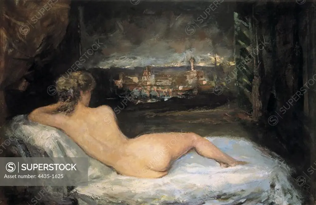 MORALES RUIZ, Juan Antonio (1912-1984). Florentine Venus. Oil on canvas.