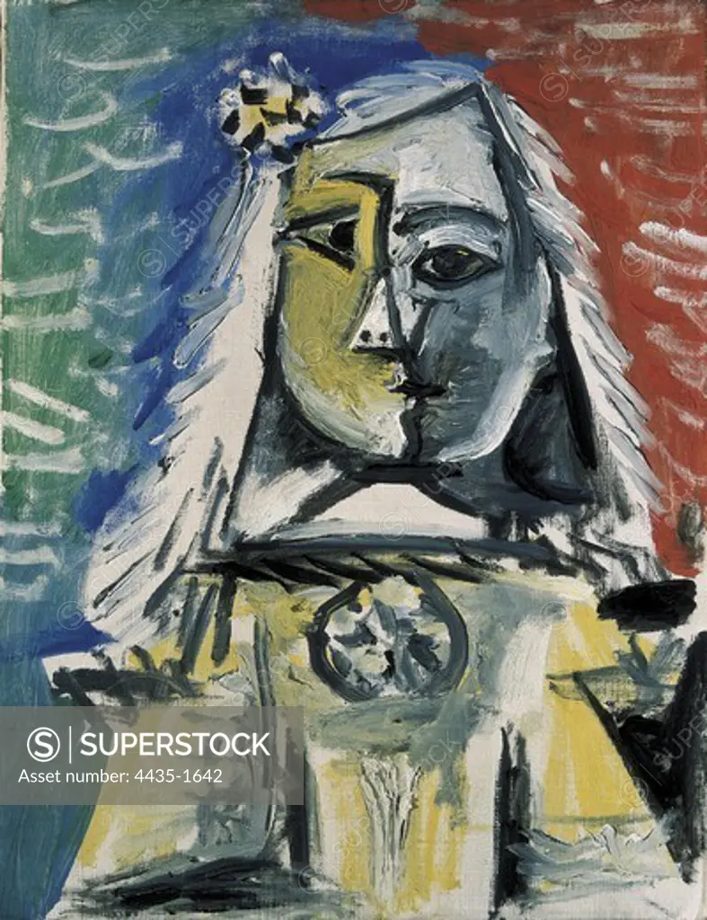 Picasso, Pablo (1881-1973). Las Meninas - Infanta Margarita Maria. 1957. Interpretation of Las Meninas by Velazquez, executed in Cannes.Signed on the 4th September. Cubism. Oil on canvas. SPAIN. CATALONIA. Barcelona. Picasso Museum.